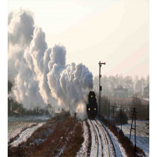 Train Snowy Scene Duvet Cover Set