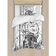 Railroad Drawing Duvet Cover Set