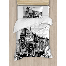 Rustic Old Train Duvet Cover Set