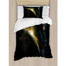 Sun Rising Above Earth Duvet Cover Set