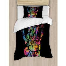 Eastern Lotus Trace Zen Duvet Cover Set