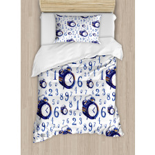 Caligraphic Numbers Duvet Cover Set