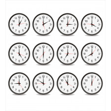 Clocks and Black Numbers Duvet Cover Set