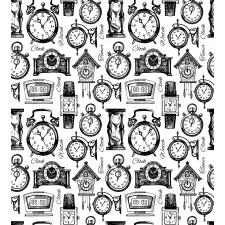 Hand Drawn Clocks Duvet Cover Set