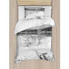 Mountain Foggy Forest Duvet Cover Set