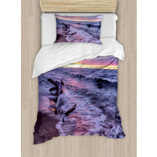 Wavy Sea Couldy Sunset Duvet Cover Set