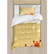 Card with Crabs Sea Duvet Cover Set