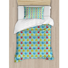 Whales Crabs Duvet Cover Set