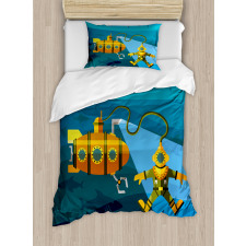 Diver Dolphins Duvet Cover Set