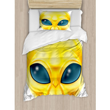 Alien Space Smiley Face Duvet Cover Set