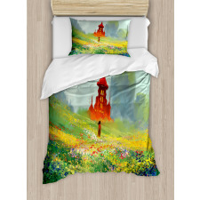 Flower Scary Castle Duvet Cover Set