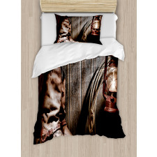 Vintage Cowboys Bench Duvet Cover Set