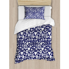 Heart Butterflies Leafs Duvet Cover Set