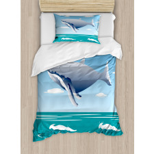 Cartoon Ocean Whale Duvet Cover Set