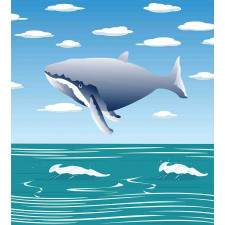 Cartoon Ocean Whale Duvet Cover Set