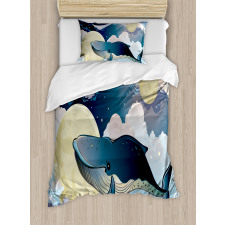 Night Clouds in Planet Duvet Cover Set