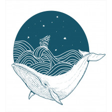 Whale and Stars Old Ship Duvet Cover Set