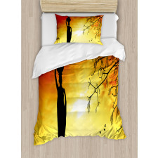 Lady in Sunset Safari Duvet Cover Set