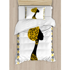 Female Head Portrait Duvet Cover Set