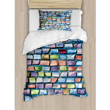Colored Mosaic Walls Duvet Cover Set