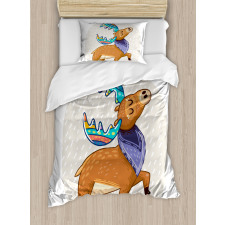 Colorful Fun Boho Deer Duvet Cover Set