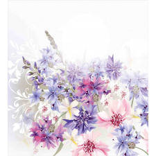 Pink Purple Flowers Duvet Cover Set