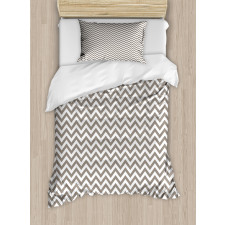 Grey and White Zig Zag Duvet Cover Set