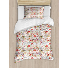 Spring Watercolor Style Duvet Cover Set