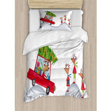 Reindeer Family Noel Duvet Cover Set