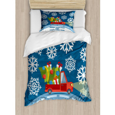Happy New Year Truck Duvet Cover Set