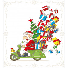 Santa on Motorbike Duvet Cover Set