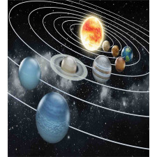 Solar System Sun Planets Duvet Cover Set