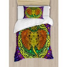 Elephant Head Mandala Duvet Cover Set