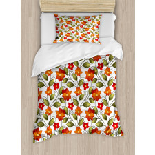 Boho Herbs Lily Nature Duvet Cover Set