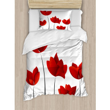 Vivid Rose Flower Petal Duvet Cover Set