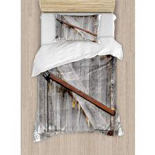 Aged Wooden Barn Door Duvet Cover Set