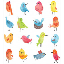 Colorful Humor Bird Duvet Cover Set