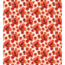 Red Poppy Flowers Duvet Cover Set