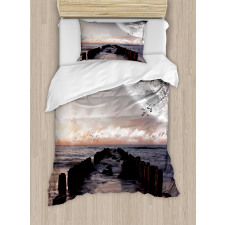 Old Pier Sea and Beach Duvet Cover Set