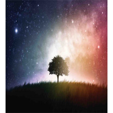 Tree in Field with Stars Duvet Cover Set