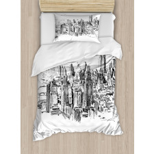 NYC Historical Sketch Duvet Cover Set