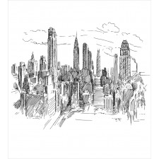 Sketchy NYC Cityscape Duvet Cover Set