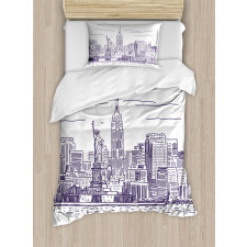 Sketchy NYC Island Duvet Cover Set