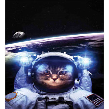 Funny Astronaut Cat Humor Duvet Cover Set