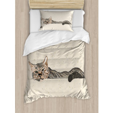 Lazt Sleepy Cat Duvet Cover Set