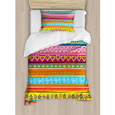 Stripes with Hearts Duvet Cover Set