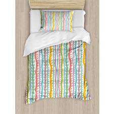 Vertical Swirl Lines Duvet Cover Set