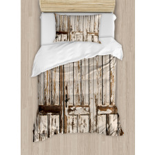 Vertical Rustic Planks Duvet Cover Set