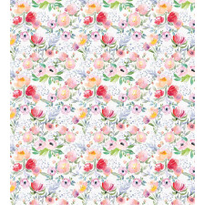 Colored Spring Flowers Duvet Cover Set