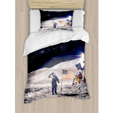 Astronaut on Moon Mission Duvet Cover Set